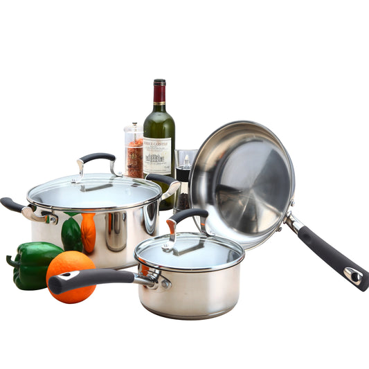 JMT-771978 Non-Stick Stainless Steel Cookware Set - Saucepan and Frying Pan for Kitchen Use