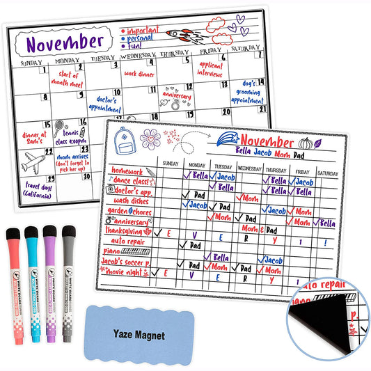 JMT-969546 Magnetic Weekly and Daily Calendar for Refrigerator Organiser