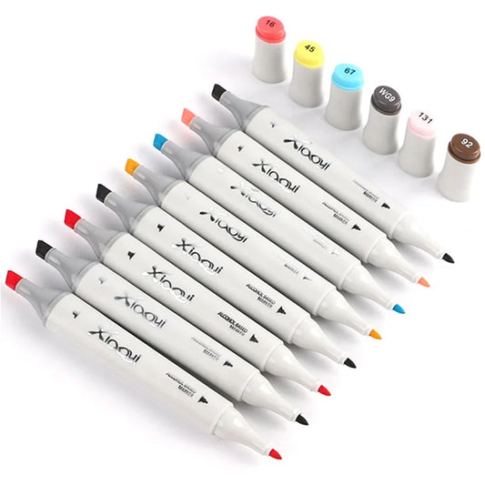 JMT-244042 168-Colour Dual-Head Alcohol-Based Art Markers for Creative Drawing and Illustration