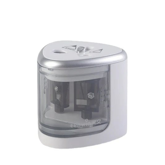 JMT-219850 Electric Battery Operated Double Hole Pencil Sharpener for 6-12mm Pencils in Pink, Blue, and White
