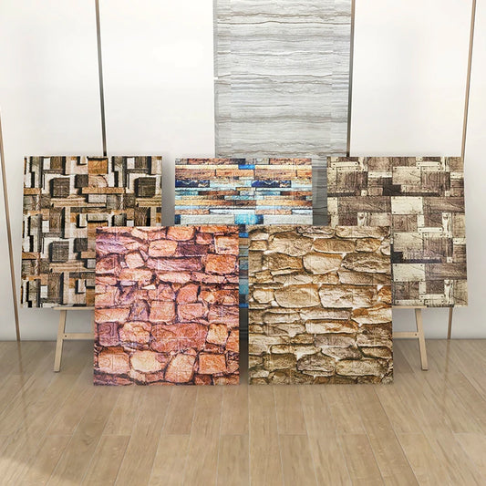 JMT-822922 3D Self-Adhesive Foam Wallpaper for Modern Interior Wall Decoration, Size 70x77cm