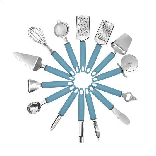 JMT-640906 14-Piece Multi-Functional Stainless Steel Kitchenware Set for Baking and Food Preparation