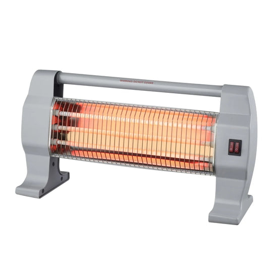 JMT-624842 Portable Free Standing Quartz Infrared Heater with 3 Halogen Bars for Under Desk Heating - 1200W