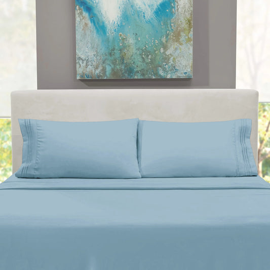 JMT-286602 Luxury Solid 3/4 Piece Bed Sheet Set - 100% Double Brushed Polyester Soft Bedding