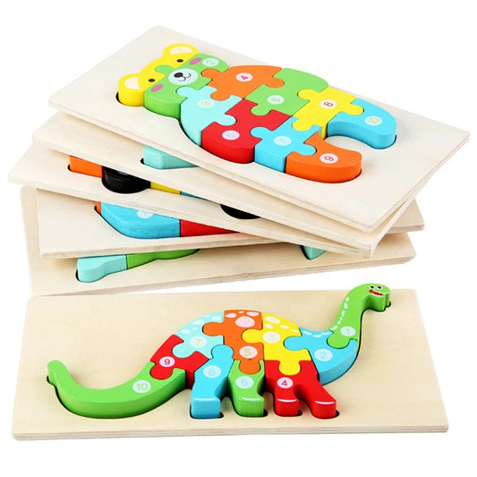 JMT-685642 Wooden 3D Puzzle Game for Children - Montessori Educational Jigsaw Learning Toy