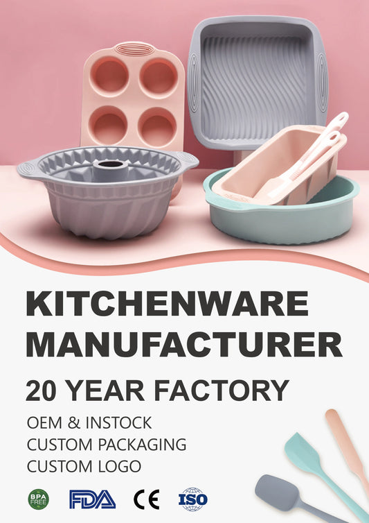 JMT-052234 19-Piece Silicone Kitchenware Set with Wooden Handle, Non-Stick Utensils and Cutting Board