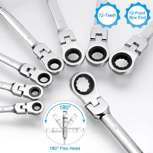 JMT-325642 CR-V Double Head Combination Wrench Set with Metric Torque Spanner and Ratchet Wrench