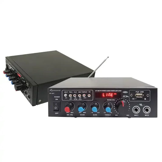 JMT-962890 Bluetooth Power Amplifier for 12V Car and Home Audio Systems with Digital Stereo Receivers and MIC Support