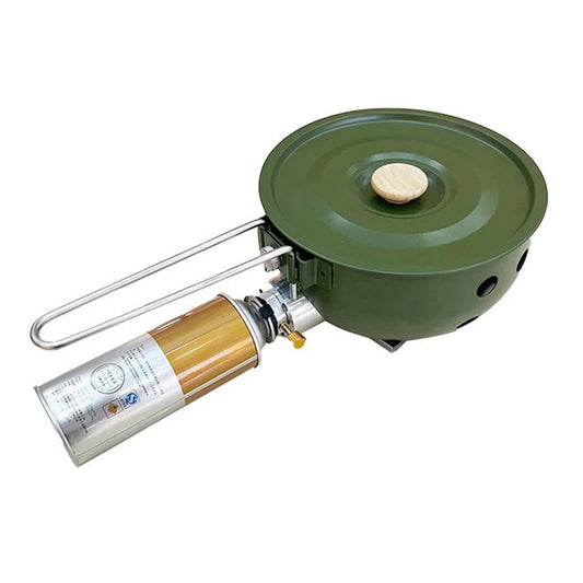 JMT-481098 Portable Butane Gas Stove with Integrated Pot – Windproof Camp Stove for Outdoor Cooking and Hiking