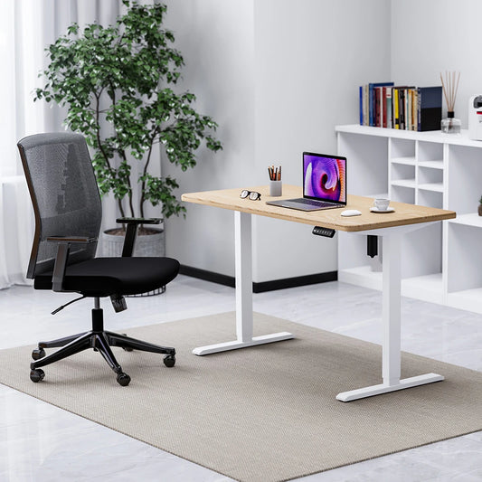 JMT-353546 Electric Height Adjustable Sit and Stand Desk with White Frame