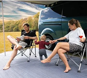 JMT-518474 Portable Outdoor Blue Grey 300gsm Awning Carpet Mat for Camping and Picnics