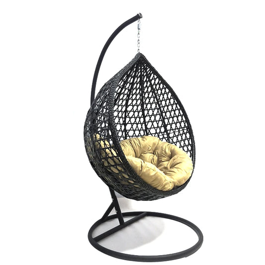 JMT-302666 Double Seated Rattan Egg Swing Chair with Cushion for Outdoor Patio and Garden Use
