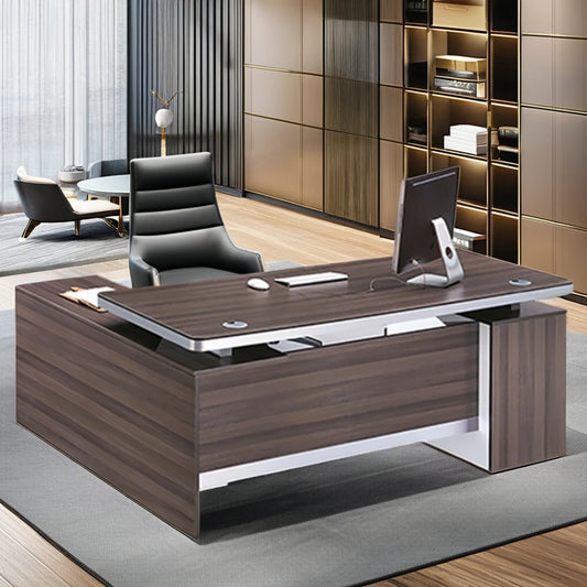 JMT-255242 Modern Wooden Manager Desk with Locking Drawer for Home and Office Use