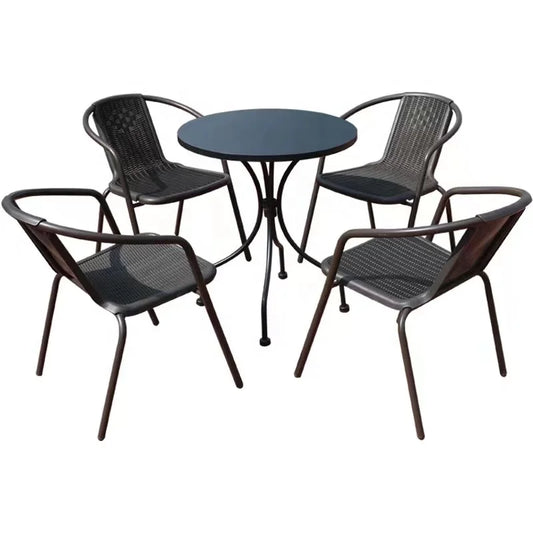 JMT-398666 Folding Aluminium Outdoor Table and Chairs Set for Balcony and Garden Use