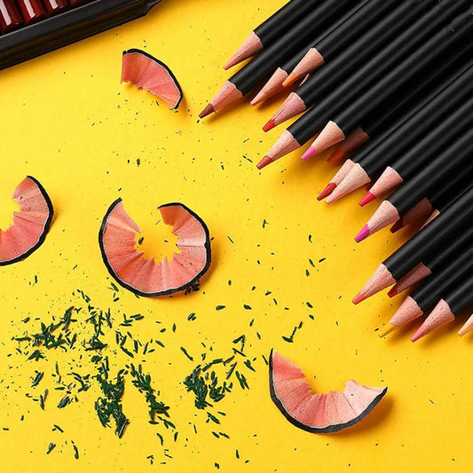 JMT-969034 72 Professional Coloured Pencils Set with 3 Sketchbooks, Pre-Sharpened, Travel-Friendly, Ideal for Artists