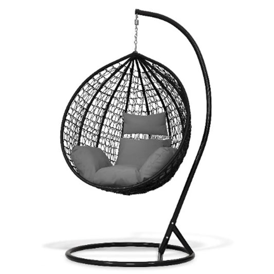 JMT-564810 Egg-Shaped Garden Rattan Swing Chair for Patio and Outdoor Relaxation