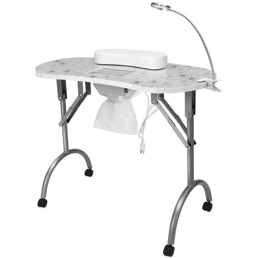 JMT-829258 Portable Folding Manicure Table with Integrated Dust Collector for Nail Salons