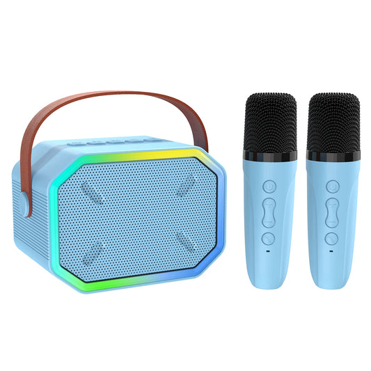 JMT-231434 Portable Mini Speaker with Wireless Dual Microphone for Karaoke and Audio Playback