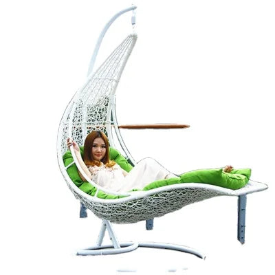 JMT-728650 Outdoor Rattan Hanging Swing Chair with Canopy and Water-Resistant Cushion