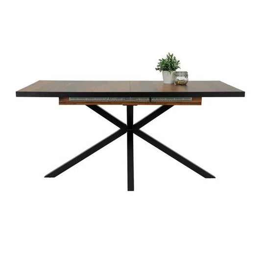 JMT-285706 Extendable Brown Wooden Dining Table for Versatile Home Dining Solutions