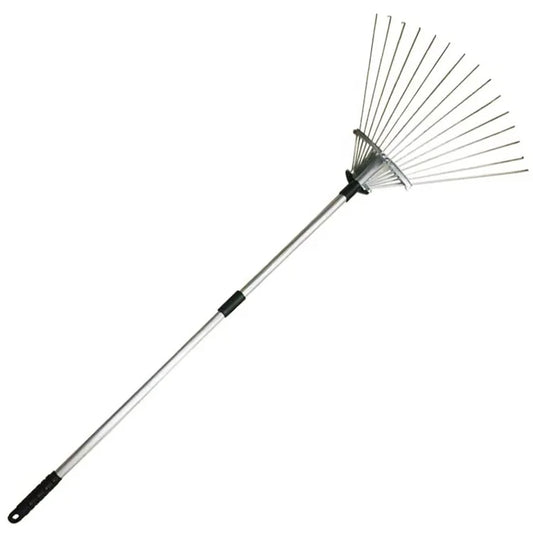 JMT-246282 Folding Metal Leaf and Roof Rake for Effective Lawn and Garden Maintenance