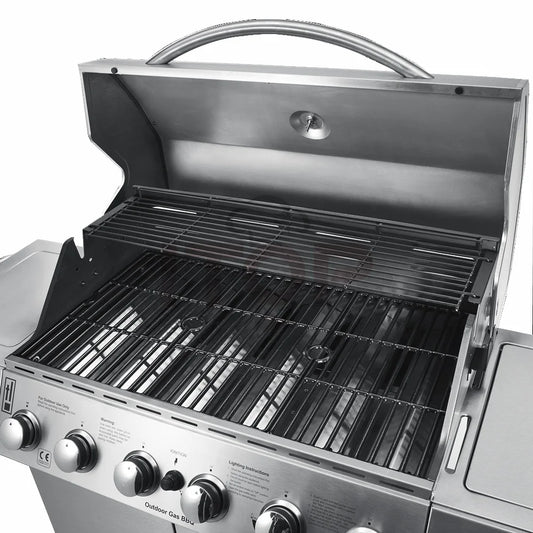 JMT-172682 Heavy Duty Outdoor Charcoal BBQ Grill with Trolley for Commercial Use