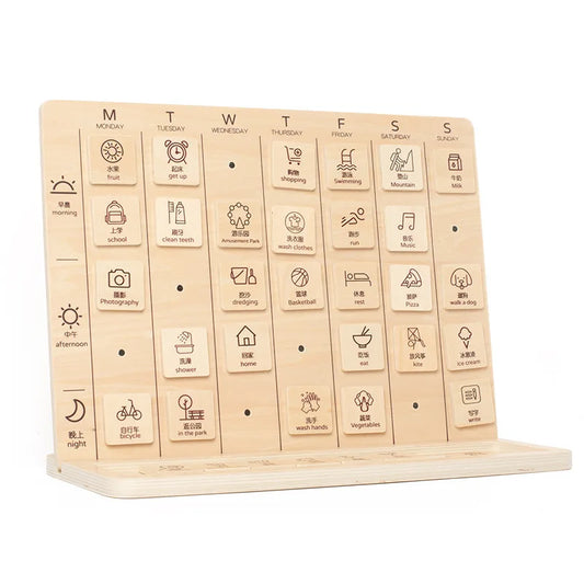 JMT-149194 Daily Routine Wooden Chore Board Planner with Checklist Lines