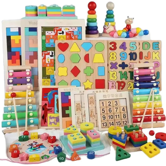 JMT-196106 Montessori Wooden Learning Aids - Educational Sensory Toys for Preschool Development