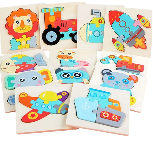 JMT-849482 3D Animal Snap Puzzle Jigsaw Board Toy for Children's Early Learning and Development