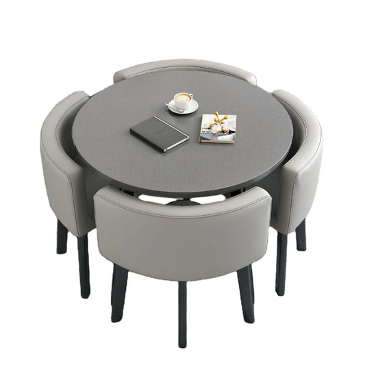 JMT-351242 Modern 4-Seater Dining Table Set with Durable Chairs for Home Furniture