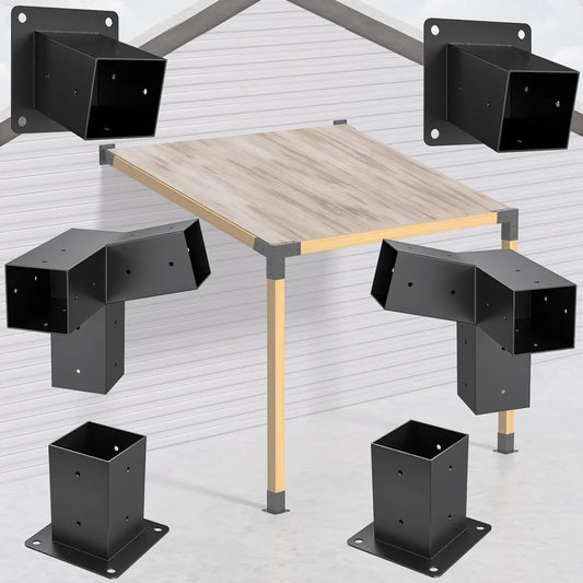 JMT-222410 Metal Pergola Bracket Kit for Garden Structures, Waterproof Connector for Arches and Gazebos