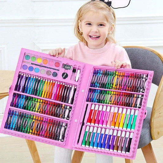 JMT-224586 Children's Watercolor Pen Set - 150 Washable Stationery Tools for Creative Drawing