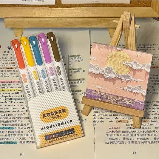 JMT-387274 Pastel Highlighter Set with Oblique Brush Tips - 15 Colour School Stationery