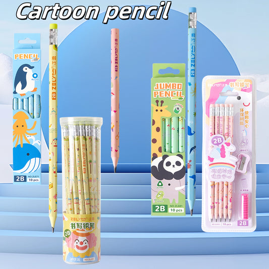 JMT-498762 Cartoon Jumbo Pencil Set - 30 Piece HB Pencils for Office and School Use