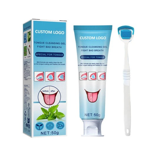 JMT-535690 Tongue Cleaner with Deep Cleaning Gel and Brush for Oral Health and Bacterial Reduction
