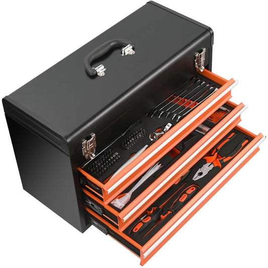 JMT-949386 90-Piece Hand Carry Tool Set with Sockets and Wrenches in Tool Box for Home and Garage Maintenance