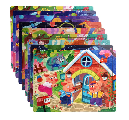 JMT-422346 Cartoon Flat Wooden Jigsaw Puzzle for Early Education, Suitable for Children Aged 5 to 7 Years
