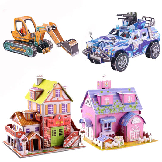 JMT-538762 Children's Creative DIY 3D Foam Paper Puzzle Model Building Toy