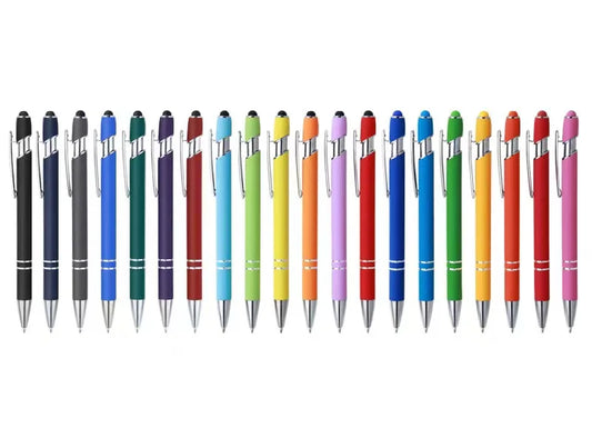 JMT-348426 Aluminium Ballpoint Stylus Pen with Soft Rubber Tip for Touch Screens - Custom Logo Available