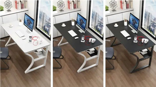JMT-710538 Modern Computer Desk for Office and Home Use, Available in Warm White and Black Walnut, Multiple Sizes