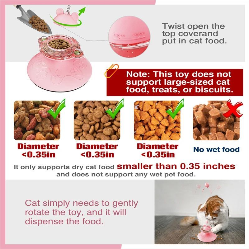 JMT-000074 Interactive Cat Teaser Wand with Suction Cup Scratcher - Spring Toy for Cats