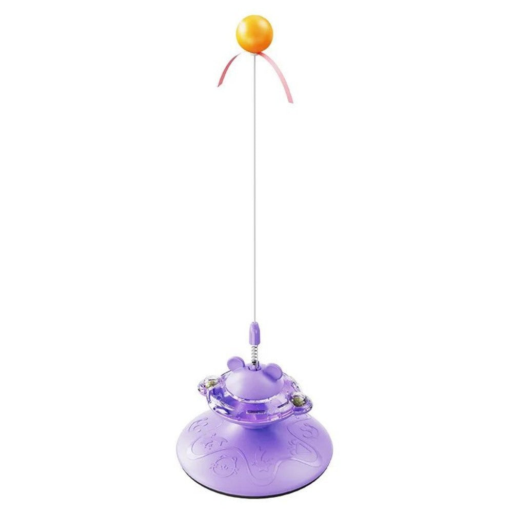 JMT-000074 Interactive Cat Teaser Wand with Suction Cup Scratcher - Spring Toy for Cats