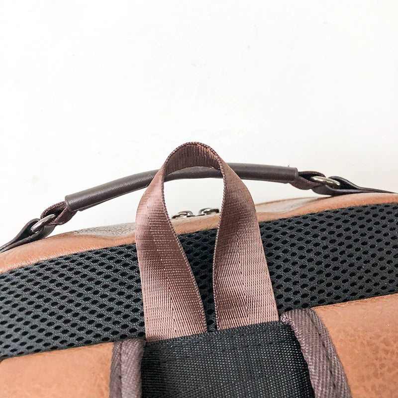 JMT-000266 Stylish Black Genuine Leather Business Backpack for Men