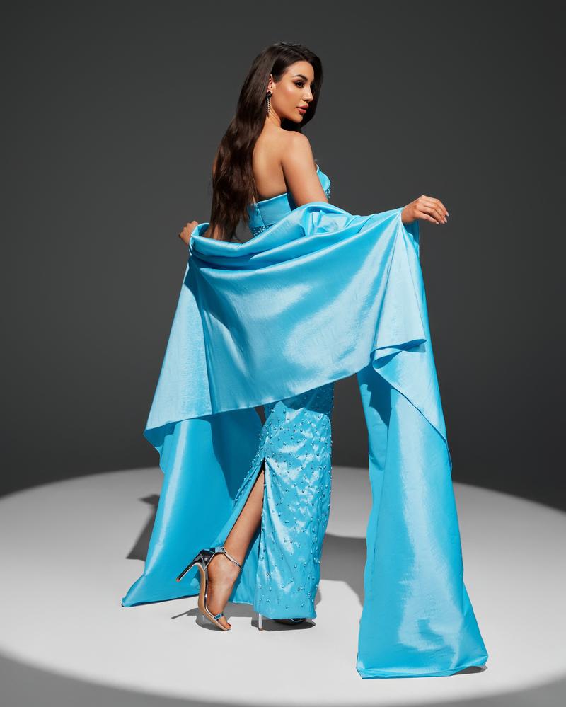 JMT-000330 Ladies' Elegant Blue Dress – Style SH0104