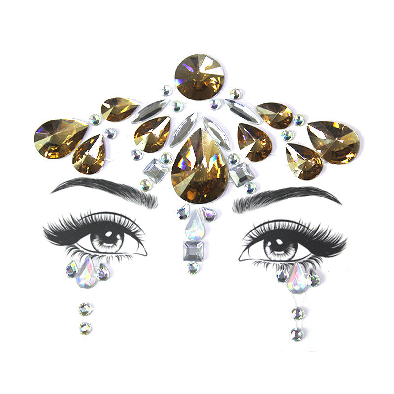JMT-000522 Acrylic Diamond Eyebrow Stick for Party Face Decoration, 165mm x 125mm