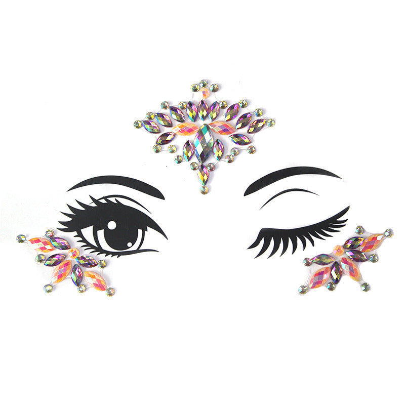 JMT-000522 Acrylic Diamond Eyebrow Stick for Party Face Decoration, 165mm x 125mm