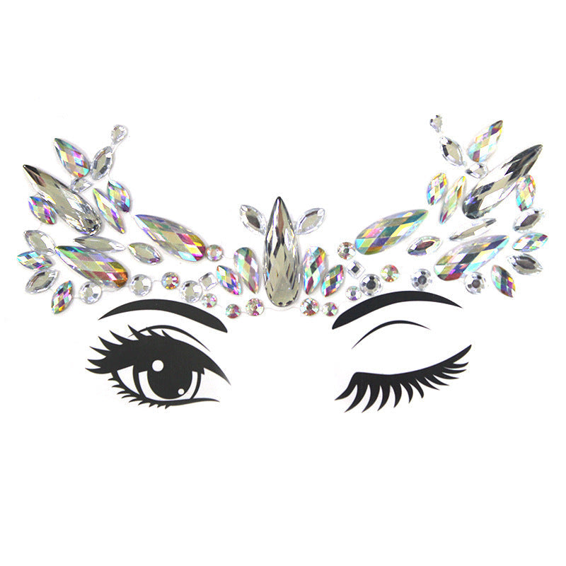 JMT-000522 Acrylic Diamond Eyebrow Stick for Party Face Decoration, 165mm x 125mm