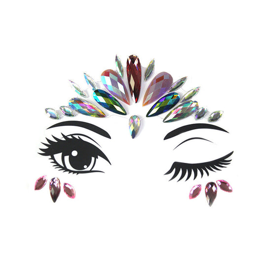 JMT-000522 Acrylic Diamond Eyebrow Stick for Party Face Decoration, 165mm x 125mm