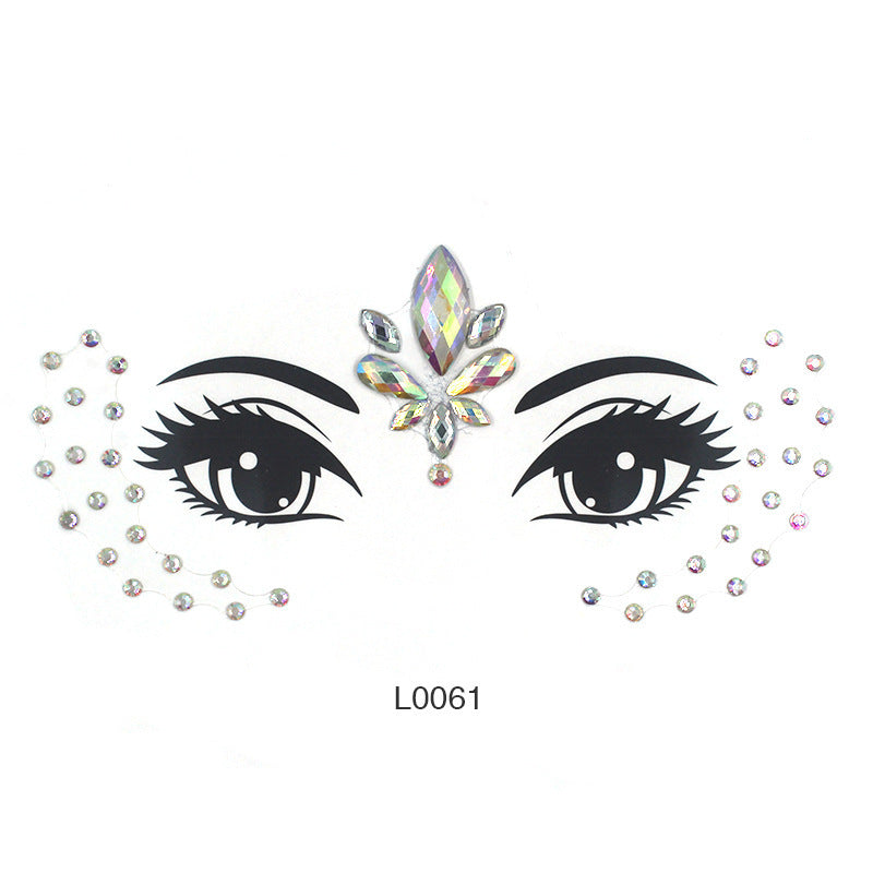 JMT-000522 Acrylic Diamond Eyebrow Stick for Party Face Decoration, 165mm x 125mm