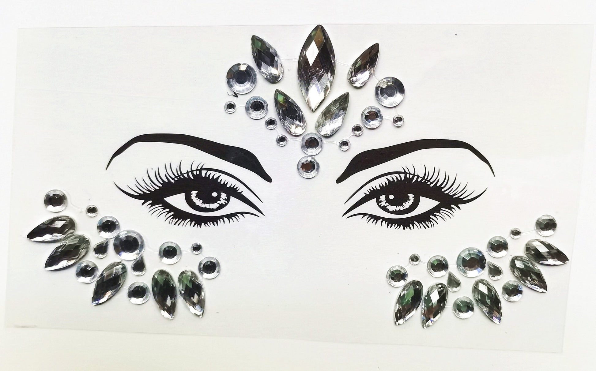 JMT-000522 Acrylic Diamond Eyebrow Stick for Party Face Decoration, 165mm x 125mm